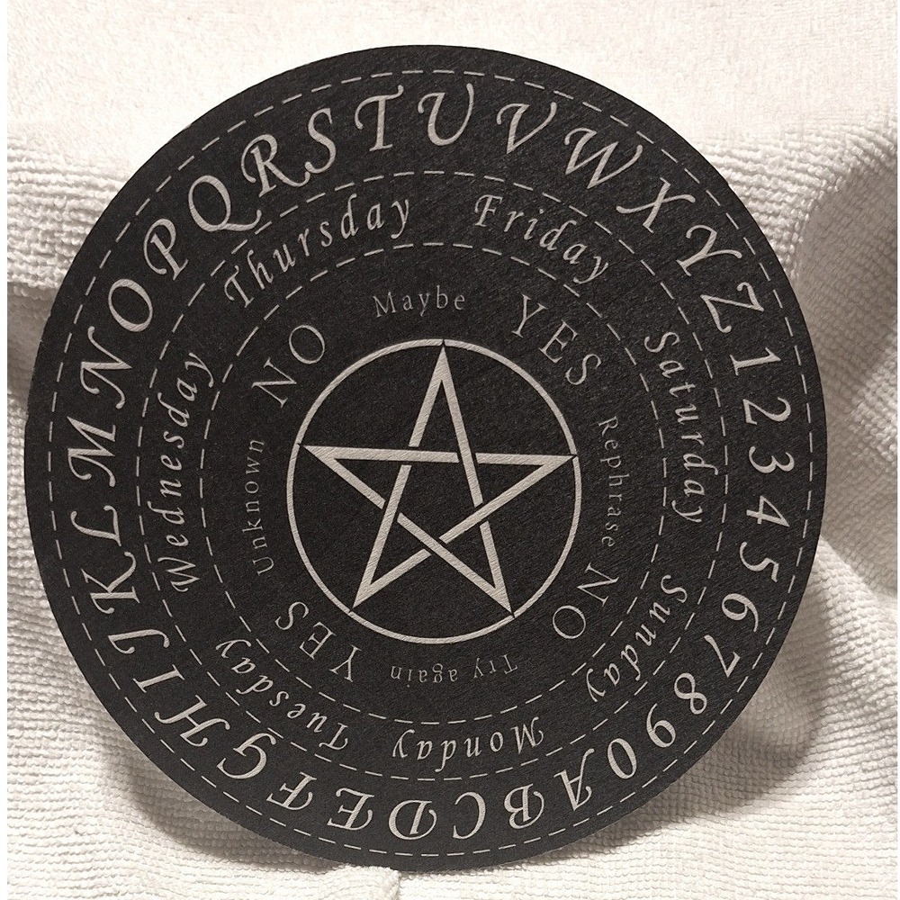 Pentagram Pendulum Dowsing Board Divination Tool Wood Occult Spirit Board